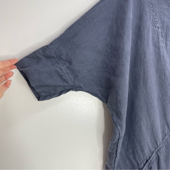 Grizas Linen Tunic Pockets navy blue - Picture 3 of 7